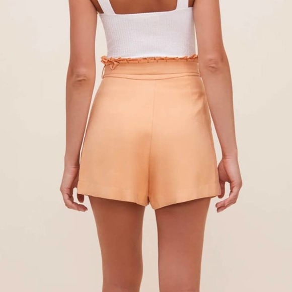 NWT - ASTR Pacific Pleated Paperbag 2.5' Inseam Shorts in Papaya - Size Small - Picture 9 of 16